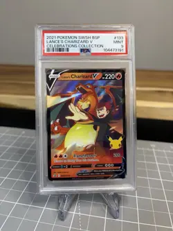 Pokemon TCG 2021 Lance's Charizard V SWSH133 SWSH Promo Holo PSA 9 - Image 1
