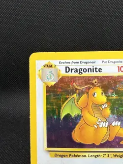 Pokemon Dragonite Card 4/62 Fossil 1999 Holo Rare Holofoil Damaged WOTC (STAINED - Image 2