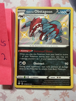 Pokemon TCG Galarian Obstagoon Baby Shiny SV80/SV122 Rare Holo NM - Image 1