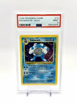 1999 POKEMON GAME BASE SET POLIWRATH-HOLO #13 PSA 9 - Image 1