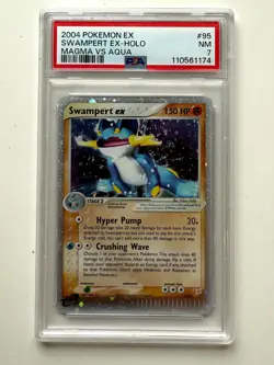 Graded Pokemon Card - 95/95 Swampert EX Holo Magma Vs Aqua - PSA NM 7 - 2004 - Image 1