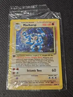 Vintage Machamp 1st Edition Cosmo Holo SEALED W/ Big SWIRL Pokemon Card New Mint - Image 1