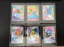 Pokemon First Partner Illustration Collection Gen 4 Sinnoh and Alola Starters NM - Image 1