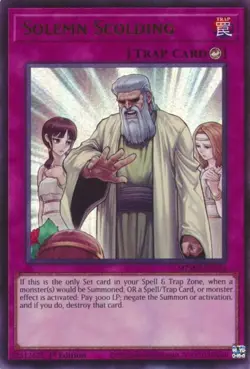 Yugioh! LP Solemn Scolding - MZMU-EN121 - Ultra Rare - 1st Edition Lightly Playe - Image 1