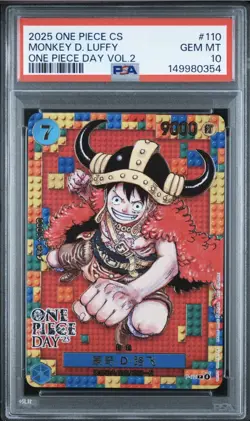 ONE PIECE MONKEY D. LUFFY 2025 SIMPLIFIED CHINESE DAY VOL.2 #110 PSA 10 - Image 1