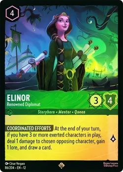Cold Foil ELINOR RENOWNED DIPLOMAT 1x Rare Disney Lorcana NM - Image 1