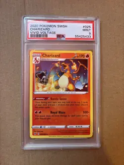 Psa 9 Charizard Vivid Voltage 025/185 Non-Holo Rare Pokemon Card TCG Mint 2020 - Image 1