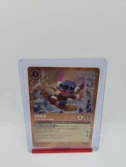 Disney Lorcana - Stitch Carefree Snowboarder 42/P3 - Glimmer Foil - Promo Card - Image 1