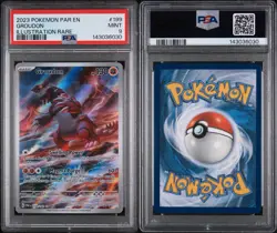 Pokemon TCG Groudon Paradox Rift Holo Illustration Rare Card 199/182 PSA 9 - Image 3