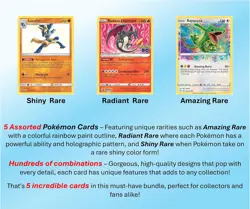 5 Pokemon Card - Shiny Rare/Radiant Rare/Amazing Rare Lot - 5 Assorted Cards - N - Image 2