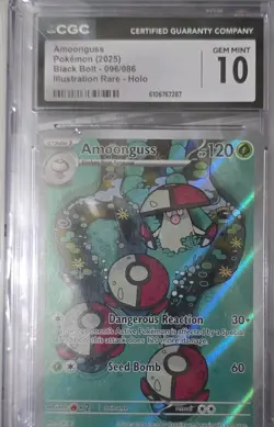 CGC 10 2025 Pokemon SV: Black Bolt #096/086 Amoonguss Illustration Rare Holo - Image 1