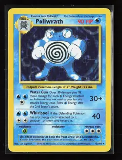 Poliwrath 13/102 Holo Holo Rare Base Set Unlimited Pokemon Holo MP - Image 1