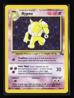 Hypno 8/62 Holo Rare Fossil Pokemon Unlimited Holo Moderately Played - Image 1