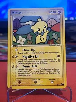 Minun 4/17 Rare POP Series 3 Pokemon Holo Heavily Played - Image 1