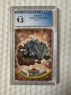 Pokemon Topps Series 2 TV Rhyhorn CGC 9.5 Gem Mint - Image 1