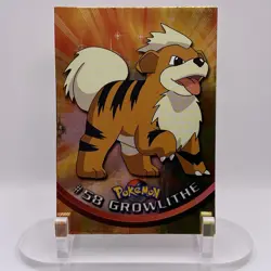 #58 Growlithe Topps Foil LP Blue Logo Pokemon TV Animation Edition - Image 1