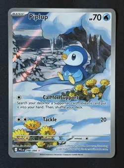 Pokemon TCG Piplup 098/094 – Phantasmal Flames – Illustration Rare – EN NM - Image 1