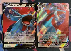 Pokemon TCG Salamence V And VMAX 143/189 And 144/189 Near Mint - Image 1