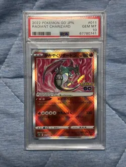 Radiant Charizard PSA 10 Japanese Pokemon GO K Holo Card S10b 011 071 Rare - Image 1