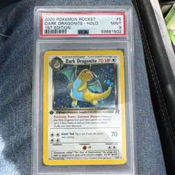 2000 POKEMON ROCKET 1ST EDITION #5 DARK DRAGONITE-HOLO PSA 9 - Image 1