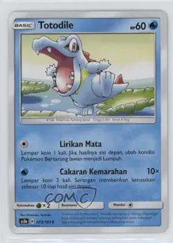 Totodile Indonesian Pokemon Sun & Moon Hidden Shadows (AS3a) Set A #073 - Image 1