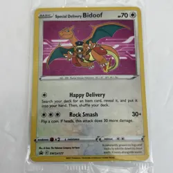 Pokemon TCG Special Delivery Bidoof SWSH177 Black Star Promo Card SEALED - Image 2