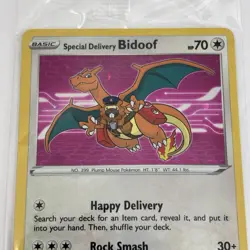 Pokemon TCG Special Delivery Bidoof SWSH177 Black Star Promo Card SEALED - Image 3