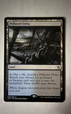 Polluted Delta Khans of Tarkir -UNPLAYED - NM/M Fetch Dual Lands - Black / Blue - Image 1