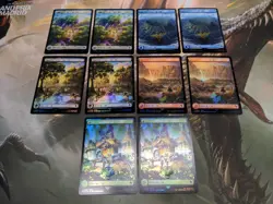 10X Final Fantasy Chocobo Track Foil Lands Japanese MtG Magic the Gathering - Image 1