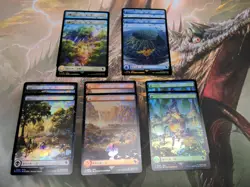 10X Final Fantasy Chocobo Track Foil Lands Japanese MtG Magic the Gathering - Image 3