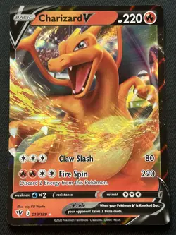 Charizard V 019/189 Sword & Shield Darkness Ablaze Full Art LP 2020 Pokemon TCG - Image 1