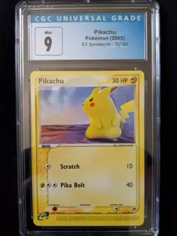 Pikachu Pokemon 2003 Ex Sandstorm 72/100 Cgc 9 - Image 1