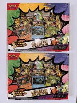 Pokemon TCG Mega Evolution Ascended Heroes Deluxe Pin Collection Lot of 2 Boxes - Image 1