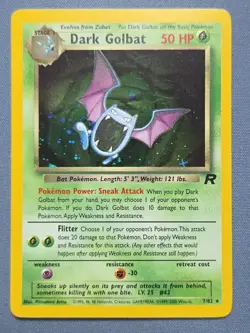 Pokemon TCG Team Rocket Dark Golbat 7/82 Holo - Image 1