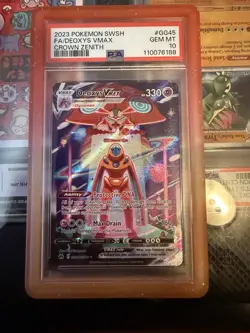 Pokemon Crown Zenith Deoxys VMAX Ultra Rare GG45/GG70 PSA 10 Gem Mint Full Art - Image 1
