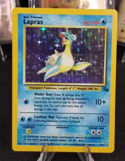 [M*] Read! English Lapras 10/62 Fossil Holo Rare Basic Unlimited 1999 Pokemon - Image 2