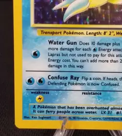 [M*] Read! English Lapras 10/62 Fossil Holo Rare Basic Unlimited 1999 Pokemon - Image 5