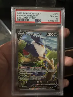 Pokemon TCG Honchkrow V 162/172 Brilliant Stars Full Art Holo PSA 10 - Image 1