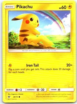 Pikachu 28/73 Common Shining Legends Pokemon Near Mint - Image 1