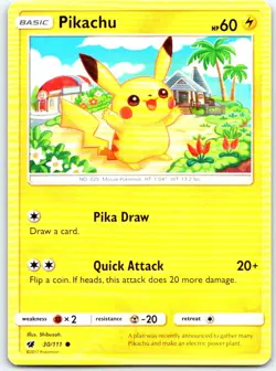 Pikachu 30/111 Common Crimson Invasion Pokemon Near Mint - Image 1