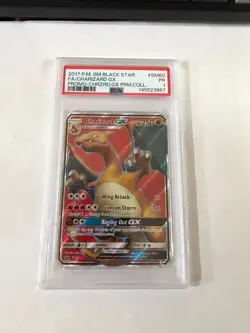 2017 POKEMON SM BLACK STAR PROMO #SM60 FULL ART/CHARIZARD GX PSA 1 - Image 1