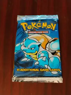 Vintage Pokemon Base Set Sealed Blastoise Pack in excellent condition. - Image 1