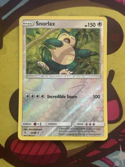 Pokemon Snorlax 50/68 - Reverse Holo - SM Hidden Fates - Excellent - Image 1