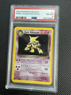 Dark Alakazam Pokemon Team Rocket 01/82 Holo PSA Nearmint 8 - Image 1