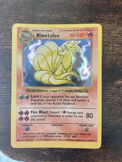 Pokemon Base Set SHADOWLESS Ninetales 12 Holo Clean - Image 1