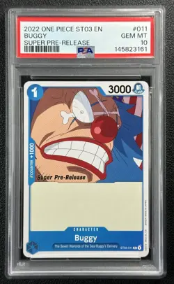BUGGY PSA 10 2022 ONE PIECE EN #ST03-011 SUPER PRE-RELEASE 3161 - Image 1