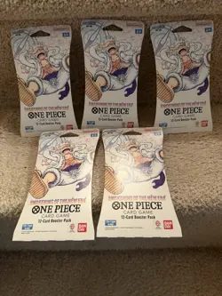 One Piece Op-05 Awakening Of The New Era Sleeved Booster Pack Lot ( 5 Packs) - Image 1