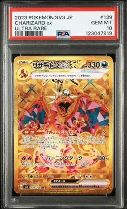 Charizard EX UR PSA 10 Japanese Pokemon SV3 139 108 Black Flame Holo Rare Card - Image 4