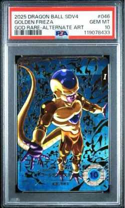 PSA 10 Golden Frieza Alternate Art SDV4-046 2025 Dragon Ball Divers Card Japan - Image 1