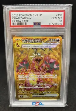 Charizard EX UR PSA 10 Japanese Pokemon SV3 139 108 Black Flame Holo Rare Card - Image 1